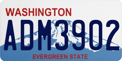 WA license plate ADM3902
