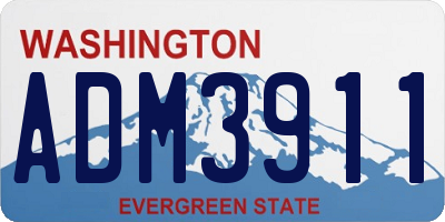 WA license plate ADM3911