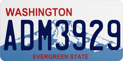 WA license plate ADM3929
