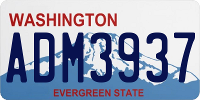WA license plate ADM3937