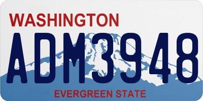 WA license plate ADM3948