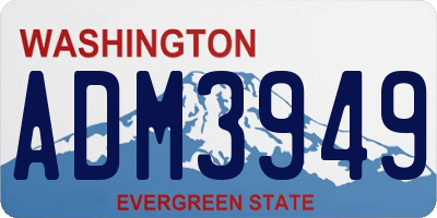 WA license plate ADM3949