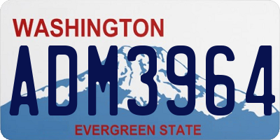 WA license plate ADM3964