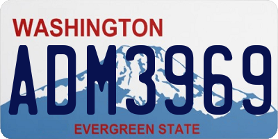 WA license plate ADM3969
