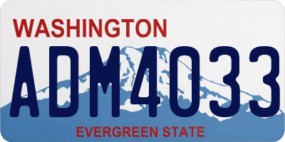 WA license plate ADM4033