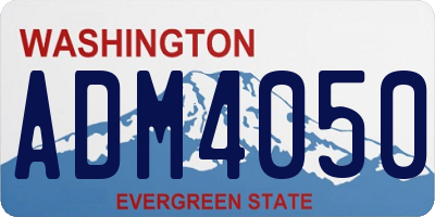 WA license plate ADM4050