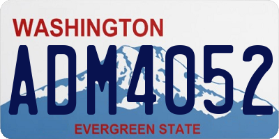 WA license plate ADM4052