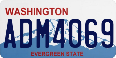 WA license plate ADM4069