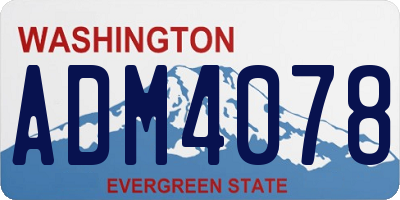 WA license plate ADM4078