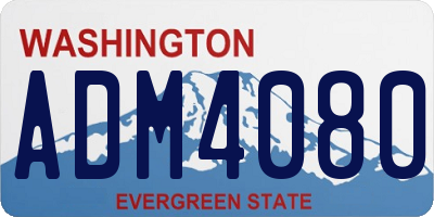 WA license plate ADM4080