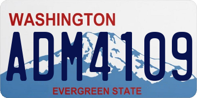 WA license plate ADM4109