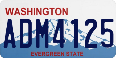 WA license plate ADM4125