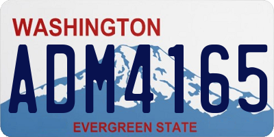 WA license plate ADM4165