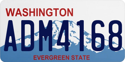WA license plate ADM4168