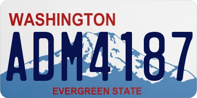 WA license plate ADM4187