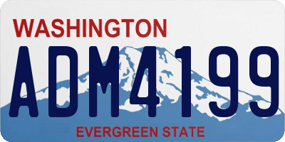 WA license plate ADM4199