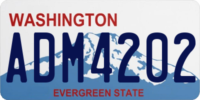 WA license plate ADM4202