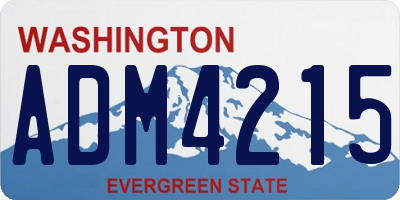 WA license plate ADM4215