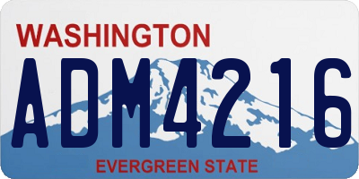 WA license plate ADM4216