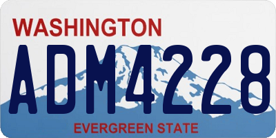WA license plate ADM4228