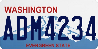 WA license plate ADM4234