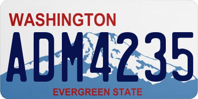 WA license plate ADM4235