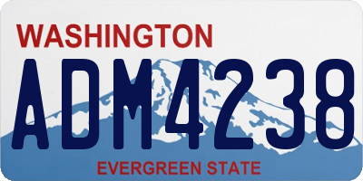 WA license plate ADM4238