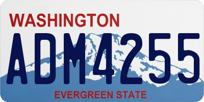WA license plate ADM4255