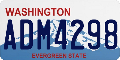WA license plate ADM4298