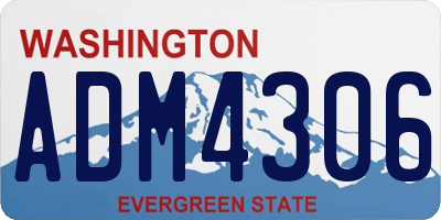 WA license plate ADM4306