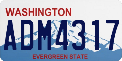 WA license plate ADM4317