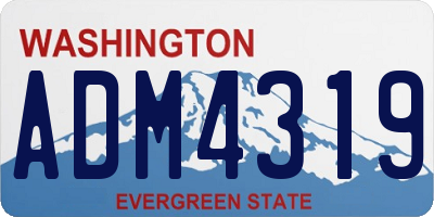 WA license plate ADM4319