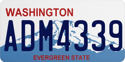 WA license plate ADM4339