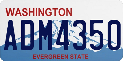 WA license plate ADM4350
