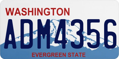 WA license plate ADM4356