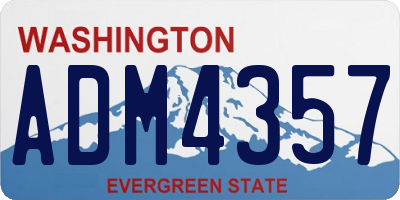 WA license plate ADM4357