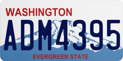WA license plate ADM4395