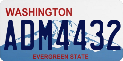 WA license plate ADM4432