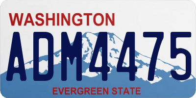 WA license plate ADM4475