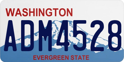 WA license plate ADM4528