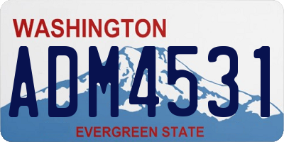 WA license plate ADM4531