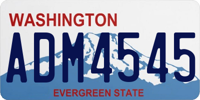 WA license plate ADM4545