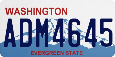 WA license plate ADM4645