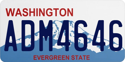WA license plate ADM4646