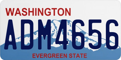WA license plate ADM4656