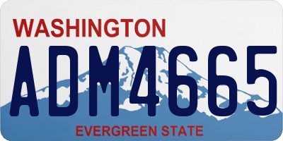 WA license plate ADM4665