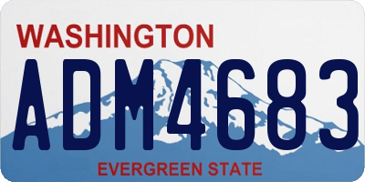 WA license plate ADM4683