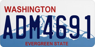 WA license plate ADM4691