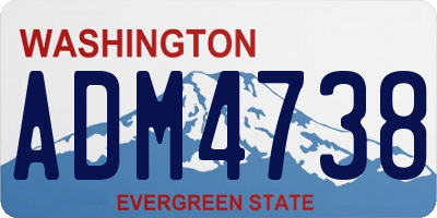 WA license plate ADM4738