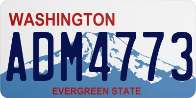 WA license plate ADM4773